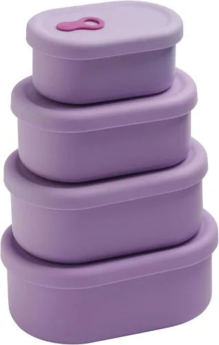 Vista 23 de Recipiente de comida de silicona coreana con ventilación de vapor, manzana verde 4pc