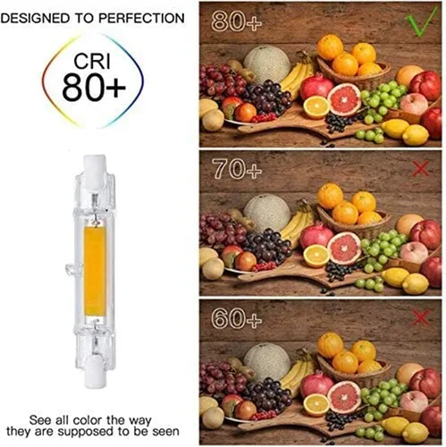 Vista 5 de Paquete de 4 bombillas LED R7S de 3.071 in 10 W LED COB luz 100 W halógena equivalente tipo J T3 120 V R7S base regulable blanco cálido 3000 K doble
