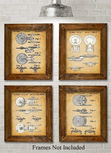 Vista 2 de Star Trek Original USS Enterprise - Juego de cuatro fotos (8 x 10) sin marco, hace una gran decoración de cueva de hombre y regalo por menos de $20