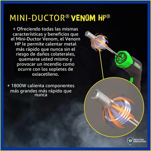 Vista 6 de Induction Innovations - Mini-Ductor Venom HP (MDV-787) - Calentador de inducción portátil con 3 bobinas básicas, estuche resistente para transportar