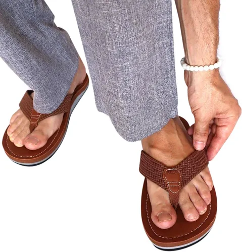 Vista 3 de Harssidanzar Chanclas con punta para los dedos, zapatillas de hombre, informales, zapatillas de surf, zapatillas de playa, baño, verano