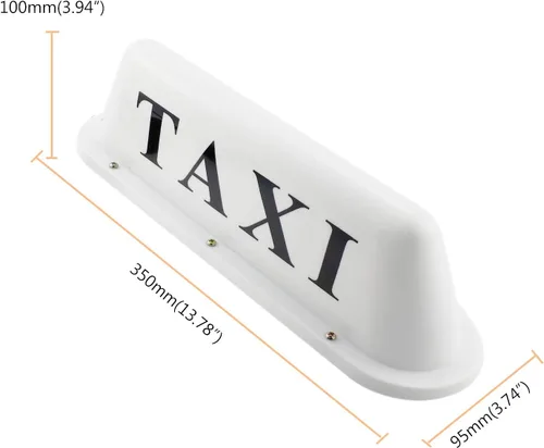 Vista 2 de Señal de taxi de 12 V con base magnética, luz de cúpula, techo de taxi iluminada para coche, 12 V, luz superior impermeable con encendedor