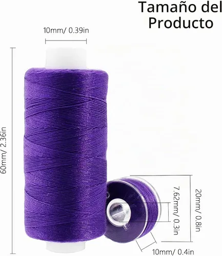 Vista 2 de Kit de hilo de coser de 50 piezas, 25 colores, 400 yardas/carrete con bobinas preenrolladas a juego, hilo de poliéster para máquinas de coser