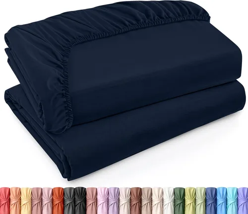 Vista 10 de Utopia Bedding - Paquete a granel de 2 sábanas bajeras ajustadas de microfibra cepillada suave con bolsillos profundos, resistentes al encogimiento