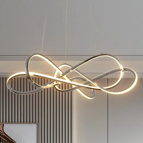 Vista 10 de Lámpara colgante LED moderna chapada en oro Dorado Plateado