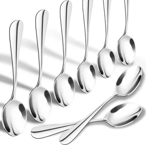 Vista 8 de Demitasse Café Expreso, Mini café Cuchara, Acero inoxidable 18/10 Pequeño cucharas para cucharas de postre, té, 6, Plateado