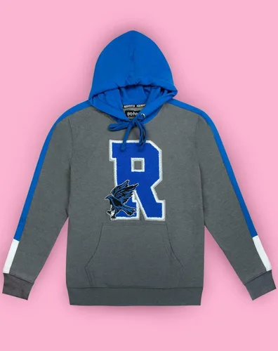 Vista 5 de Harry Potter Hogwarts Ravenclaw R Patch Logo Premium HoodyHoodie Black