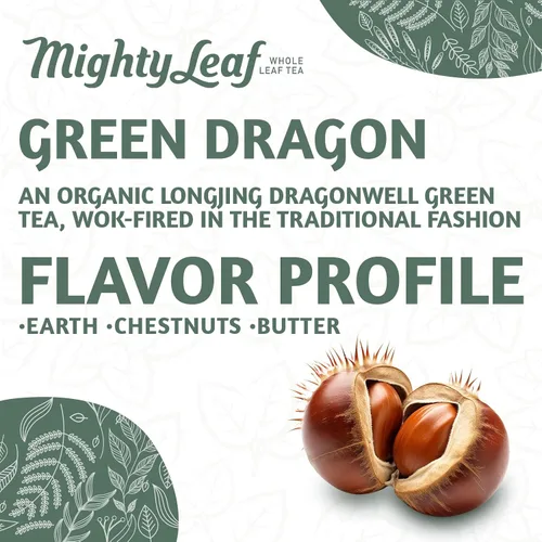 Vista 4 de Mighty Leaf Té orgánico de dragón verde, 100 bolsas de té