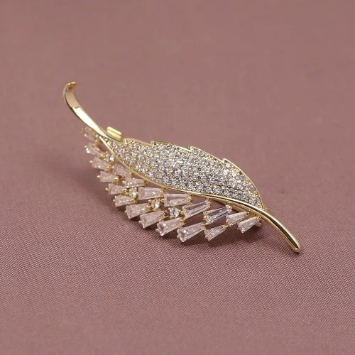Vista 8 de Broches de moda para mujer, elegantes broches de ramillete de hojas para mujer, joyería de moda para disfraz de perlas, broches y alfileres