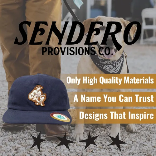 Vista 3 de Sendero Provisions Co. The Hank - Gorra ajustable con diseño bordado de Hank Williams (azul marino) - Talla única, Azul Embroidered Design, One
