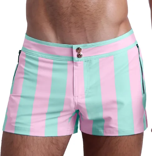 Vista 83 de Bang Men's Swimwear - Beach Shorts - Stretchy Quick-Dry All-Use Premium Swimsuit Trunk Square Cut