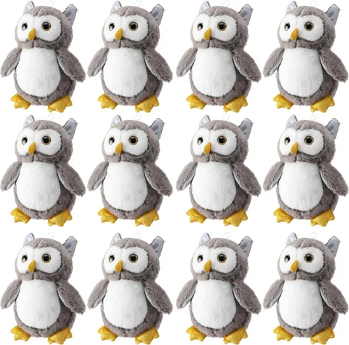 Vista 7 de Jenaai 6 piezas de animales de peluche de búho para bebés, juguete de peluche suave, búho relleno, recuerdos de fiesta de mago para niños pequeños