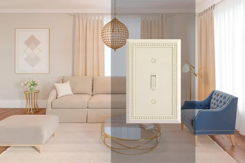 Vista 5 de Henne Bery Sunken Pearls - placa decorativa de pared, placa decorativa de pared, tapa de salida de la placa del interruptor, aleación de zinc sólida