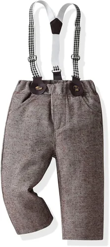 Vista 5 de JasberBaby Trajes de Navidad para niños trajes de caballeros pequeños camisas de vestir formales para niños pantalones y corbatas y chalecos