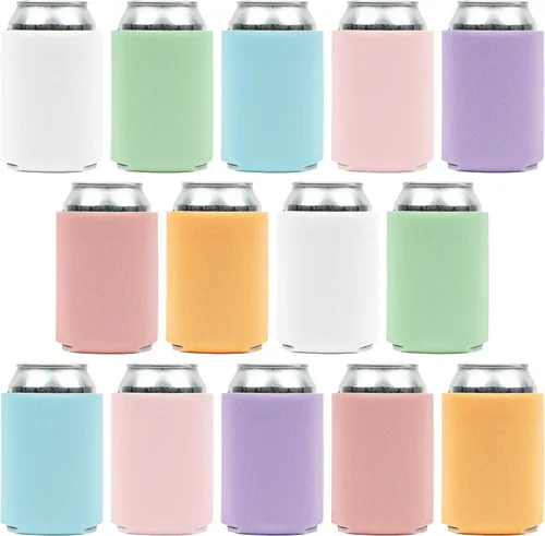 Vista 8 de Fundas enfriadoras de latas de cerveza en blanco (paquete de 14) mangas enfriadoras de latas de cerveza con aislamiento suave – Fundas lisas