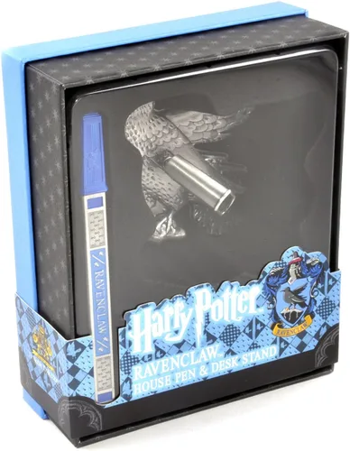 Vista 3 de Noble Collection - Bolígrafo Ravenclaw de Harry Potter con soporte de mesa, multicolor, NN8622