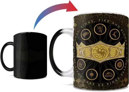 Vista 10 de Morphing Mugs House of Dragon – Loose The Dragons – Una taza de cerámica que cambia de color de 11 onzas – Imagen revelada cuando se añade líquido