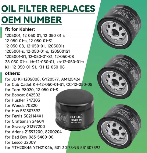 Vista 5 de 12-050-01-S 12 050 01 Filtro de aceite apto para KH-12-050-01-S KH-12-050-08 Kawasaki 49065-0721 49065-7007 AM125424 CH18-CH25 CV18-CV18-CV25 CV1