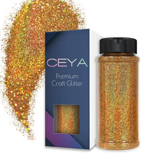 Vista 19 de Ceya - Polvo de purpurina holográfica ultra fina, 1.1 LB/17.63 OZ, color negro láser, 1/128' 0.008' 0.2mm, en masa para manualidades, resina, vasos