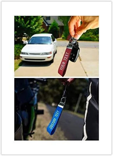 Vista 4 de MVCEN Llavero bordado personalizado, 1 unidad, llaveros de coche para hombres de doble cara, bonitos llaveros para mujer