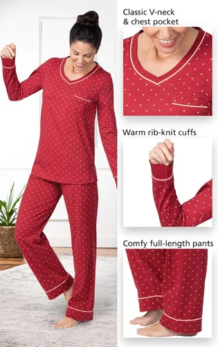 Vista 20 de PajamaGram Pijamas para mujer - Conjuntos de pijamas para mujer, camiseta sin botones, 100% algodón