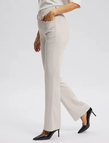 Vista 2 de Rammus Pantalones de yoga para mujer con bolsillos, pantalones de trabajo elásticos para mujer, corte de bota, para negocios, oficina, casual