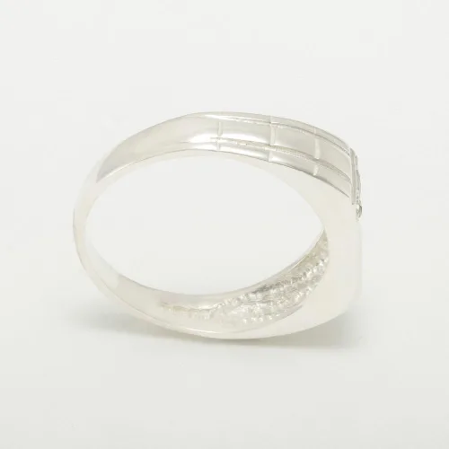 Vista 3 de Anillo de boda de plata de ley 925 con zafiro auténtico para hombre