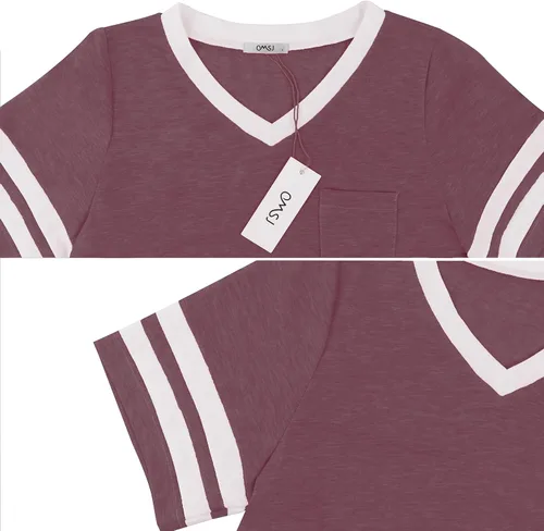 Vista 4 de OMSJ - Camisetas de manga corta para el verano para mujer