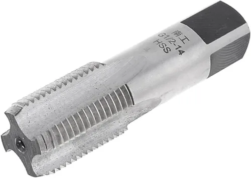 Vista 4 de uxcell G1/8-28 BSP 55 grados 4 flautas de acero de alta velocidad HSS Pipe Thread Tap 0.394x2.087 in