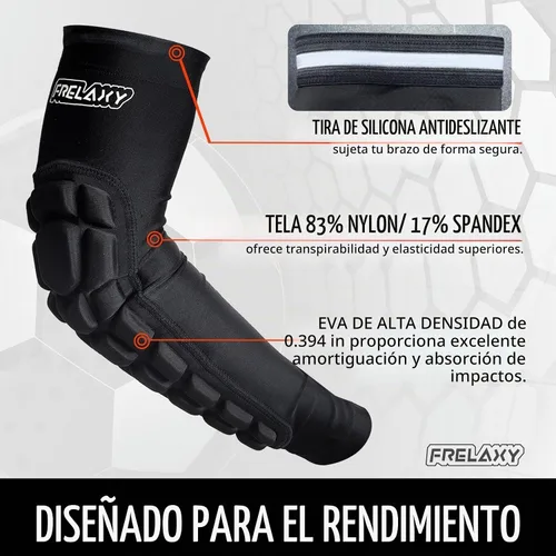 Vista 5 de Frelaxy Mangas Acolchadas para Codo y Antebrazo Paquete de 2 Almohadillas de Compresión a Prueba de Choques para Fútbol Americano, Baloncesto