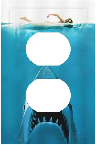 Vista 77 de Cubiertas de Interruptor de Luz de 1 Gang con Estrella de Mar y Concha Marina en Tablero de Madera, Placas de Pared Sin Dispositivo, Placa Frontal