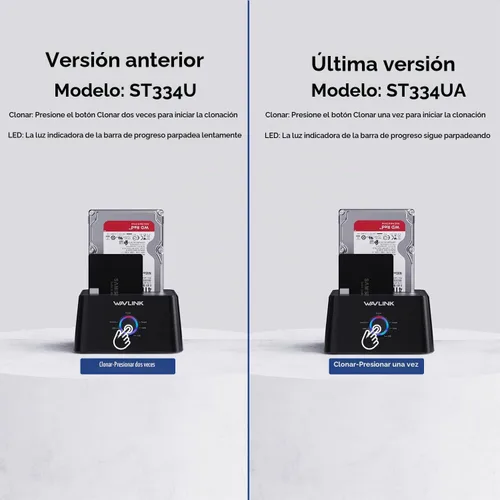 Vista 8 de WAVLINK Estación de acoplamiento de disco duro externo USB 3.0 y USB C a SATA de doble bahía para HDD/SSD de 2.5/3.5 pulgadas con UASP (6Gbps)