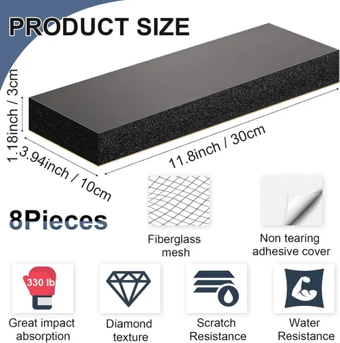Vista 2 de Newwiee Paquete de 8 Protectores de Pared de Garaje, Parachoques de Garaje para Estacionamiento de Automóvil Protector de Pared Anticolisión