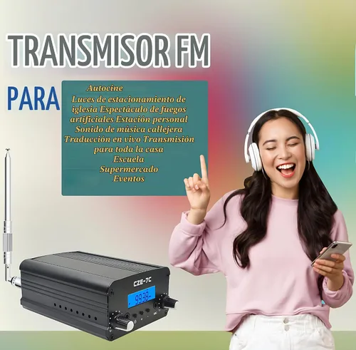 Vista 6 de Transmisor FM de 3,280.8 ft, transmisor de radio estéreo de largo alcance de 7 W para autocar, espectáculo de luz de iglesia, supermercado, escuela