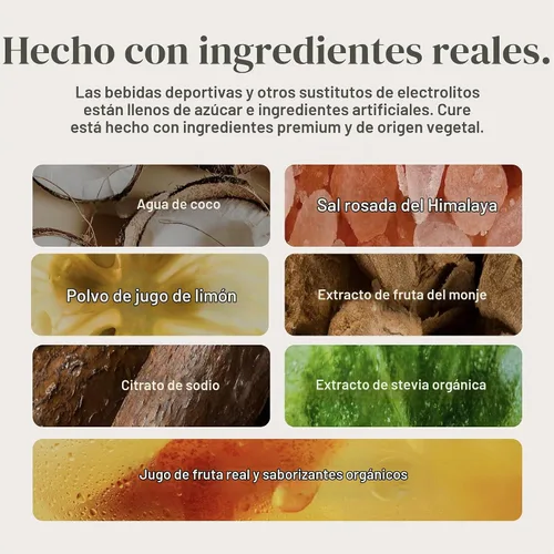 Vista 7 de Cure Hydration - Bebida electrolítica en polvo para niños, uva clásica, 14