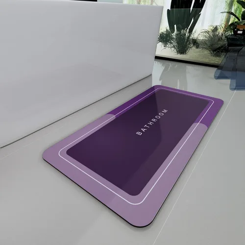 Vista 48 de Tapetes de baño antideslizantes de secado rápido, tapetes de baño de goma súper absorbentes para debajo de la puerta, tapetes de baño para baño, Azul