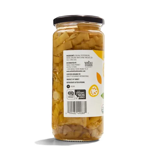 Vista 4 de 365 by Whole Foods Market, Pimientos Pepperoncini Orgánicos Dorados, Cortados, 15.5 onzas (440 g)