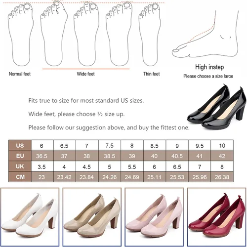 Vista 5 de JENN ARDOR Zapatos de tacón grueso para mujer zapatos de plataforma cómodos redondos cerrados tacón de bloque zapatos de tacón alto zapatos