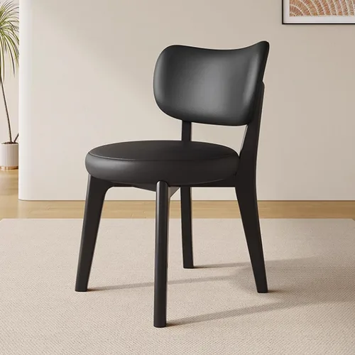 Vista 17 de Juego de sillas de comedor de madera de 1/2/4, sillas de cocina con respaldo curvo, silla de vestíbulo, silla de comedor tapizada, silla de comedor