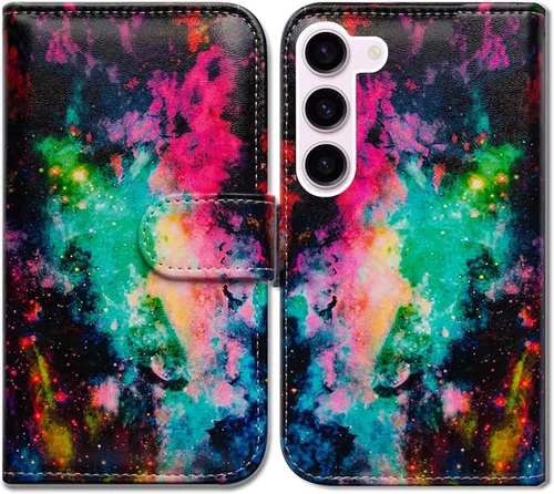 Vista 20 de Bcov Funda para Samsung Galaxy S23 Plus, de piel con tapa y soporte para tarjeta y soporte para Samsung Galaxy S23 Plus Patrón de pájaro negro.