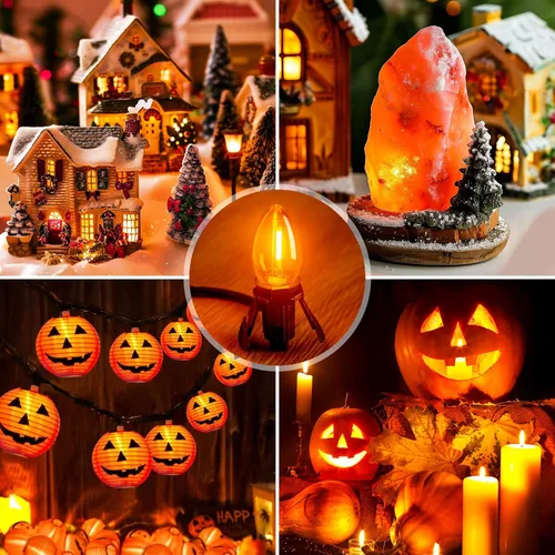 Vista 7 de Cable accesorio con una bombilla LED, cable de 6 pies con interruptor de encendido/apagado para calabaza de Halloween, proyectos de manualidades
