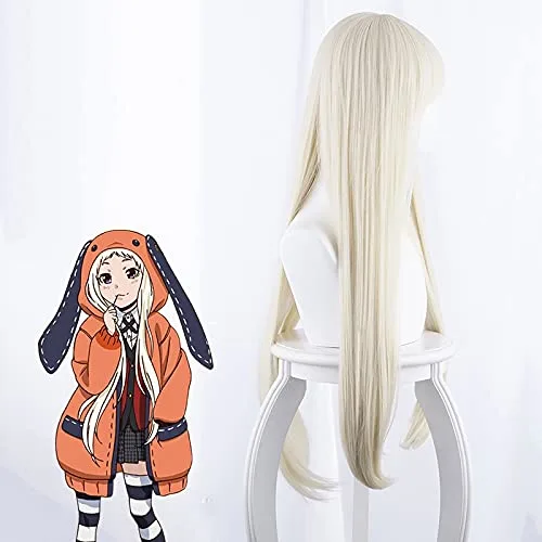 Vista 3 de Anime Kakegurui Compulsive Gambler 2 Cosplay peluca Yomoduki Runa resistente al calor pelucas de pelo sintético + peluca Cap