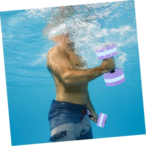 Vista 5 de BESPORTBLE 2 mancuernas acuáticas, mancuernas de agua para ejercicio y piscina, mancuernas de EVA flotantes para niños y adultos, natación