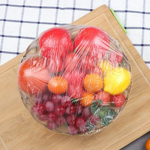 Vista 4 de DYM - 90 fundas elásticas reutilizables para tazones, cubiertas elásticas de plástico PE elástico para almacenamiento de alimentos, cubiertas