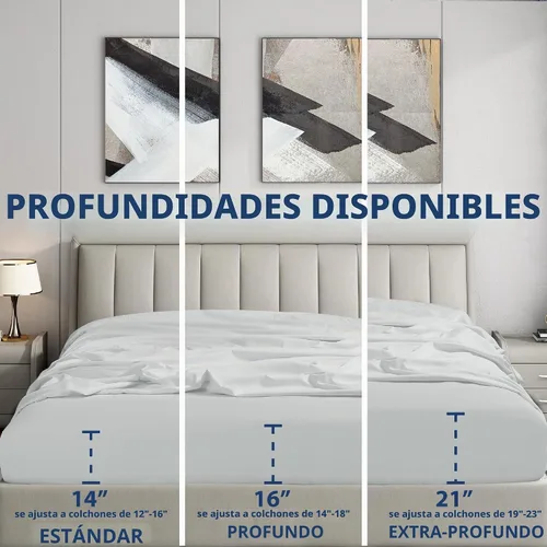 Vista 7 de Sábanas bajeras Cathay Home, individuales, de poliéster suave como la seda, Agua (Aqua), gemelo