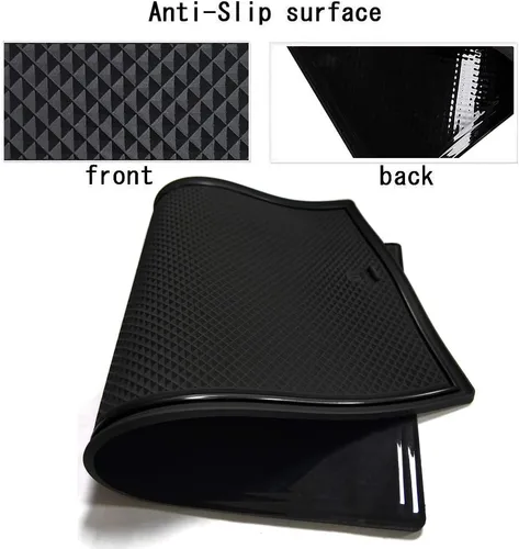 Vista 6 de Auovo Portavasos para puerta para Volkswagen VW Atlas Accesorios 2023 2022-2018 Interior personalizado para consola de automóvil, portavasos de Negro