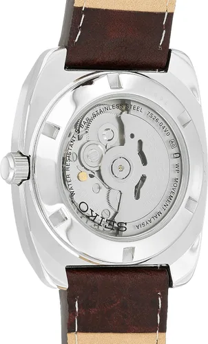 Vista 2 de SEIKO Automatic Watch for Men - Recraft Series - Brown Leather Strap, DayDate Calendar, 50m Water Resistant