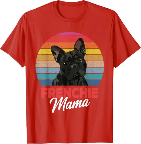 Vista 90 de Frenchie Mama - Camiseta divertida de regalo para niñas y perros Bulldog Francés, Negro, S