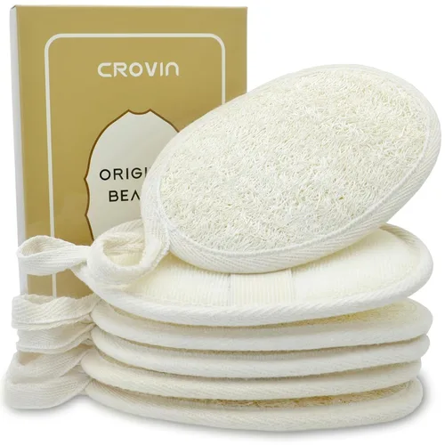 Vista 10 de Exfoliante corporal natural de lufa, hecho con esponja natural de lufa para hombres y mujeres (paquete de 2)