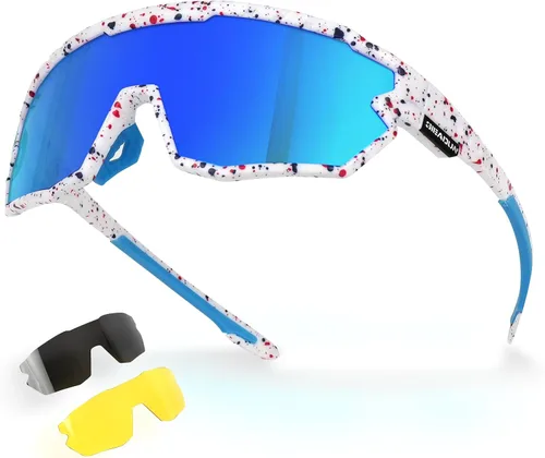 Vista 8 de Gafas polarizadas para niños y jóvenes, gafas de sol de béisbol para adultos, hombres y mujeres, gafas de ciclismo con 3 lentes, pesca, esquí, golf
